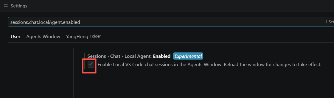 勾选启用 Local Agent